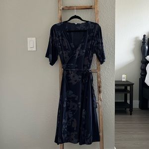 Just Female Midi Wrap Dress in Blue Size M